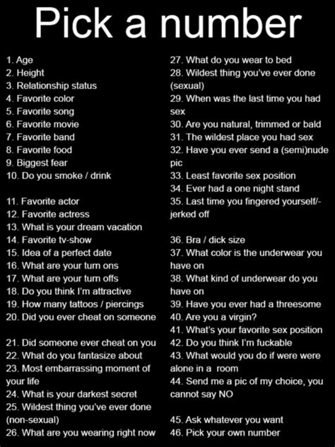 Pick A Number I M Bored Girlsaskguys
