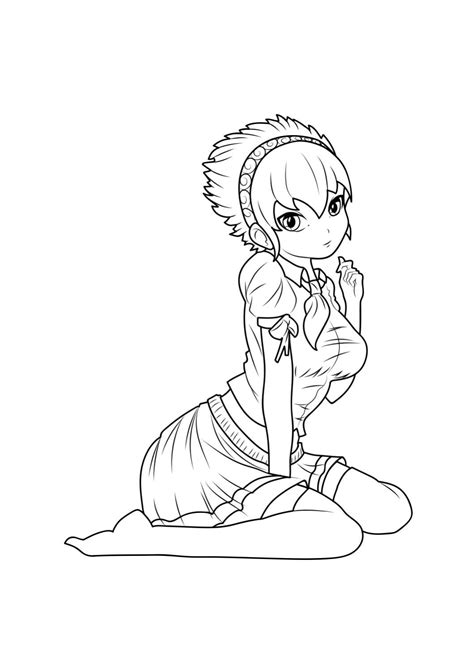 Hot Anime Girls Coloring Pages For Adults Free Printable Coloring