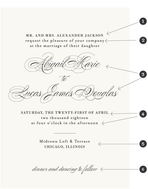 Traditional Wedding Invitation Wording Sample