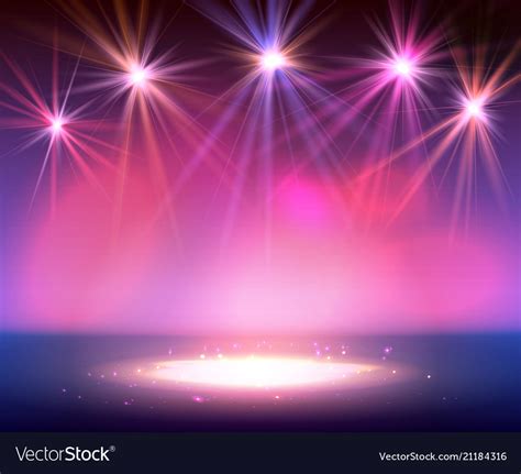 Spotlight On Stage With Smoke And Light Royalty Free Vector