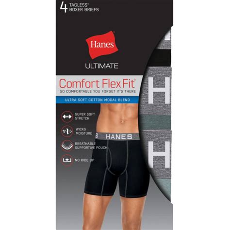 Hanes Men S Ultimate Comfort Flex Fit Ultra Soft Boxer Briefs Pack Bobs Stores