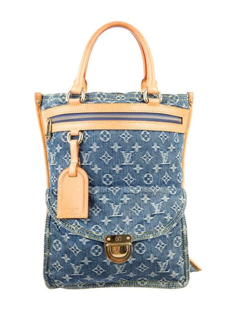 Louis Vuitton Denim Sac Plat Handle Bag Handbags Lou10458 The