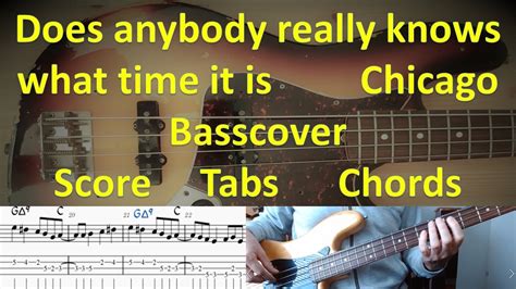 Chicago Does Anybody Really Know What Time It Is Bass Cover Score Tabs