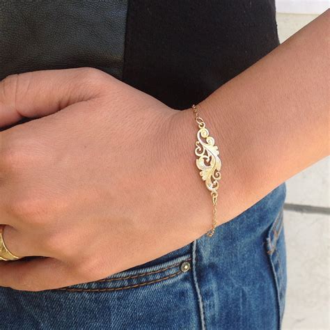 Gold Bracelet K Gold Filled Bride Jewelry Delicate Bracelet