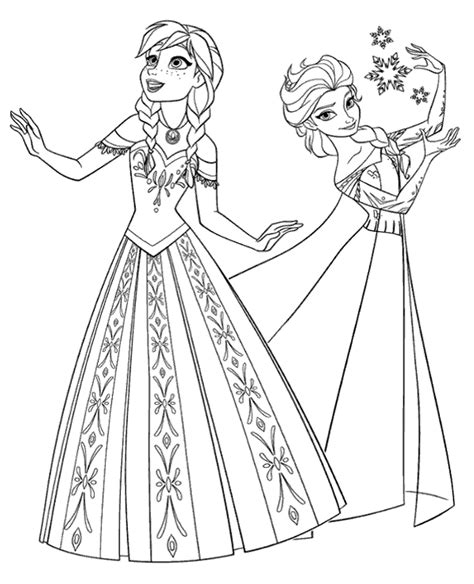 frozen sisters coloring page sheet topcoloringpagesnet