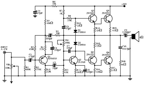 Audio Power Amplifier Circuit 140 W Simple Schematic Collection