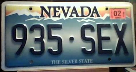 Altered Nevada Vanity License Plate 935 Sex Excellent