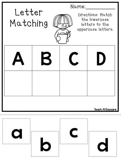 21 Printable Alphabet Matching Worksheets Preschoolkdg Phonics — Db