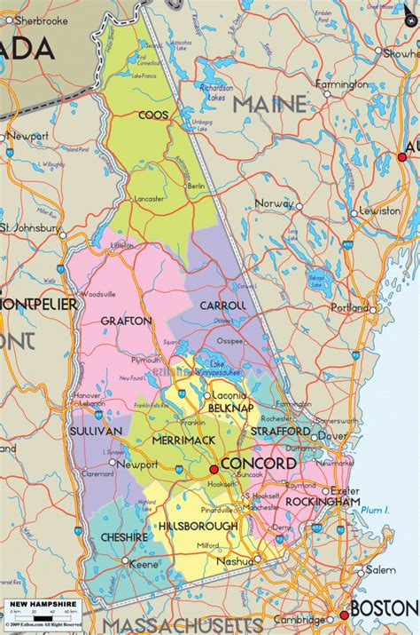 The seacoast region is the southeast area of the u.s. Printable Road Map Of New Hampshire | Free Printable Maps