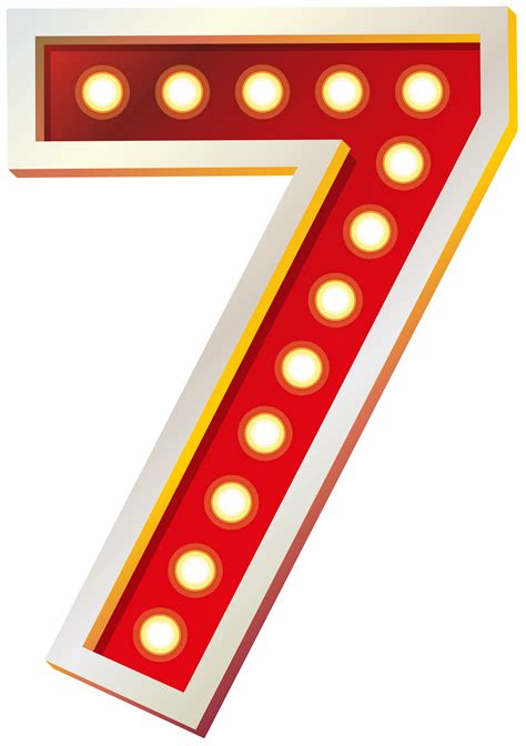 Red Number Seven With Lights Png Clip Art Image Gallery Yopriceville