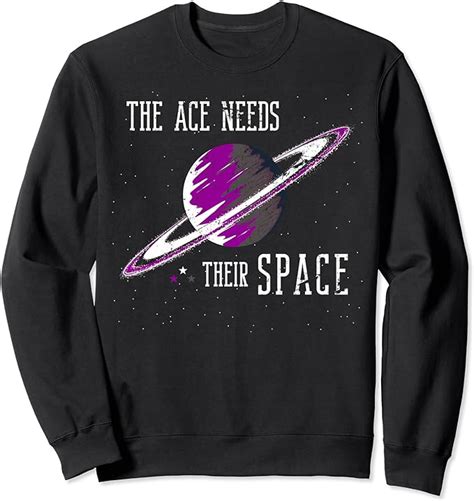Funny Asexuality Flag Saturn Ace Lgbtqia Pride Month Asexual Sweatshirt My XXX Hot Girl