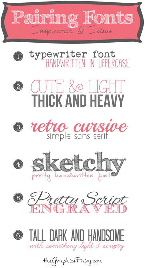 Favorite Font Pairings The Graphics Fairy