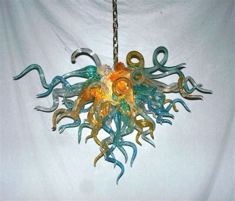 Small Size Hand Blown Glass Chihuly Style Chandelier Led Lighting
