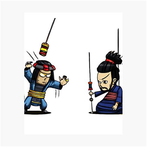 Two Realistic Samurai Minions Fighting Each Other In A Dim Right