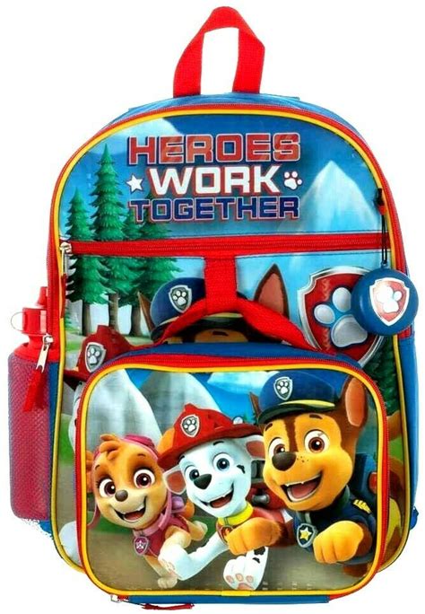 Paw Patrol School Backpack Lunch Box Book Bag 5 Piece Set Kids Toy T