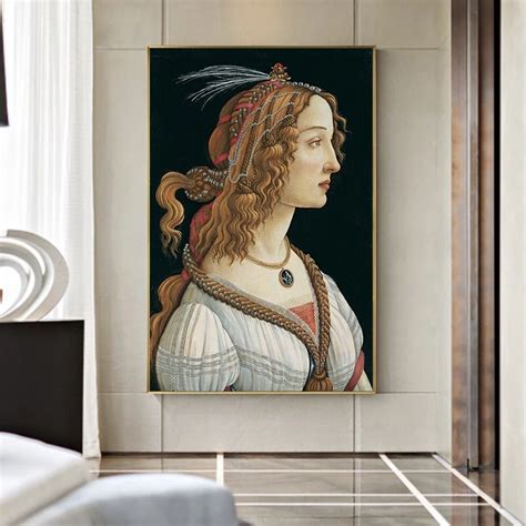 Famous Painting Portrait Of A Young Woman By Sandro Botticelli Altered