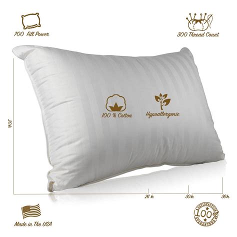 Superior 100 Down 700 Fill Power Hungarian White Goose Down Pillow Standard Laurae Andrea