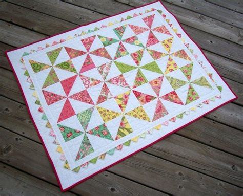 Pinwheels Prairie Points Baby Quilt Free Pattern From Moda Bakeshop