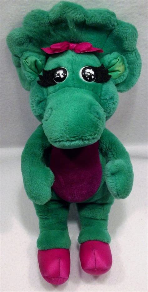 Press their tummies and hear them each sing the iconic i love you song in their own voice! 1992 Barney the Purple dinosaur BABY BOP 16" plush toy doll by LYONS GROUP E | Kids memories ...