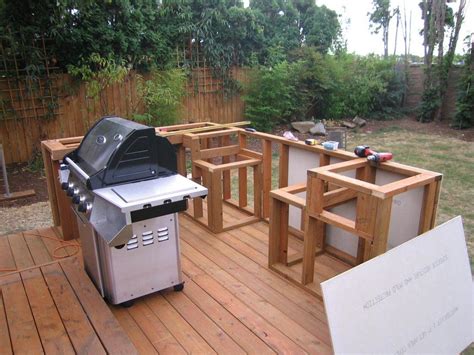 You can build your outdoor kitchen with wood. How to Build an Outdoor Kitchen and BBQ Island | Outdoor ...