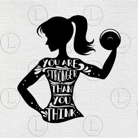 Cricut Gym Svg Gym Shirt Svg Girl Power SVG Gym Woman Silhouette SVG Workout Svg Barbell Svg Gym