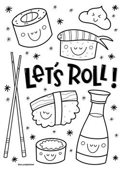 Push pack to pdf button and download pdf coloring book for free. Sushi coloring page by Mrs Arnolds Art Room | Teachers Pay ...