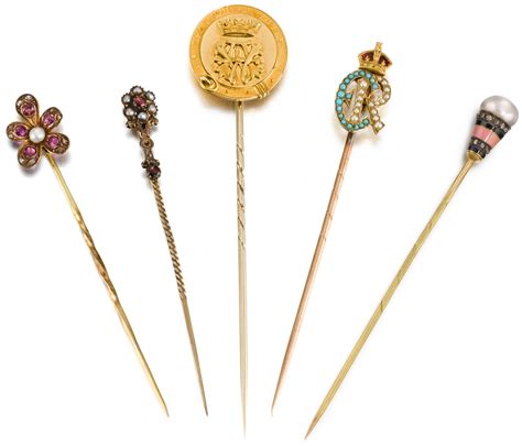 Royal Two Gold Cravat Pins English Late 19thearly 20th Century