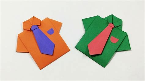 Origami Shirt With Tie How To Make A Paper Shirt And Tie Kids