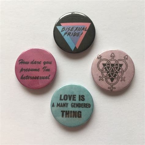 Set Of 4 Bisexual Pride Lgbt Bi Pin Badge Buttons Etsy