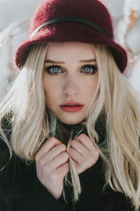 model teen model blonde white snow girl freckles beauty winter snow stanley on instagram blue