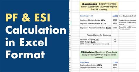 Pf And Esi Calculation Excel Format 2021 Download