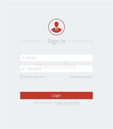 Login Form Page Website Vector Template For Registration And Login