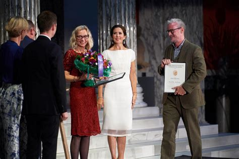 crown princess mary of denmark wears white dress to carlsberg foundation s research awards