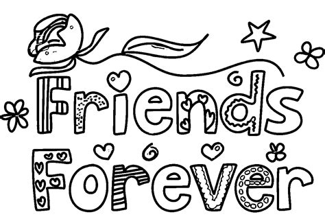 friends forever coloring page