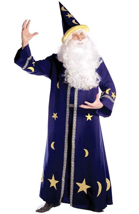 Blue Stars And Moons Wizard Robe Mens Spell Master Wizard Costume