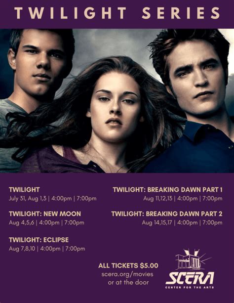 Introduced in 2005 with the first novel in the series, twilight, it was immediately met by wide critical and commercial success. TWILIGHT SERIES | Movies | SCERA Center for the Arts