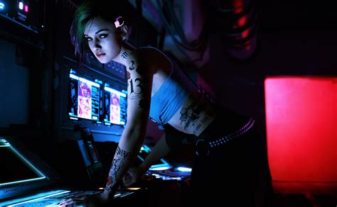 Judy Alvarez Cyberpunk 2077 Video Games Tattoo 2k Wallpaper Hdwallpaper Desktop Cyberpunk
