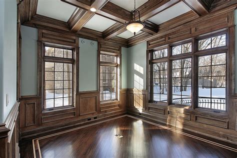 Some are bare wood beams while other types include crown molding surrounding the beams. The Coffered Ceiling for Architectural Enhancement