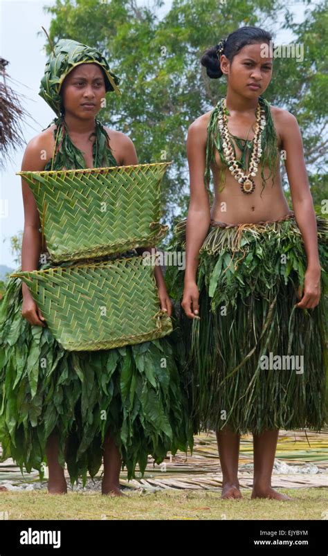 Yapese Girls In Traditional Clothing At Yap Day Festival Yap Island