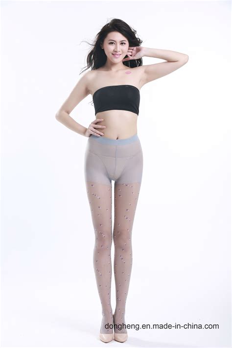 Fashion 10d Waisted Jacquard Pantyhose With Colourful Dot Style China Tight And Jacquard Tight