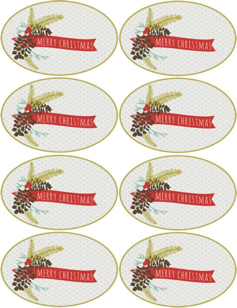 Download our free label templates. Christmas & Holiday assorted circle and oval labels | Free ...