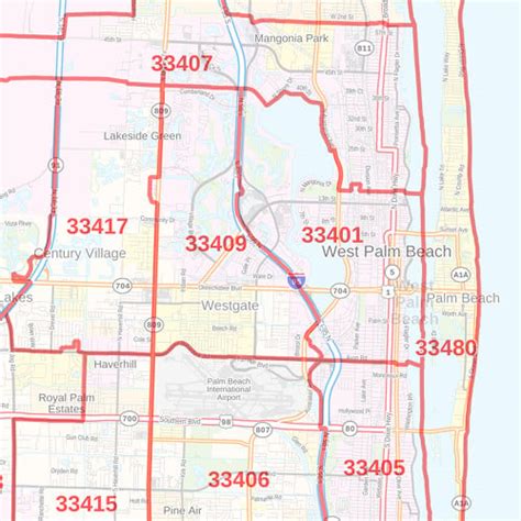 Printable Palm Beach County Zip Code Map Images And Photos Finder
