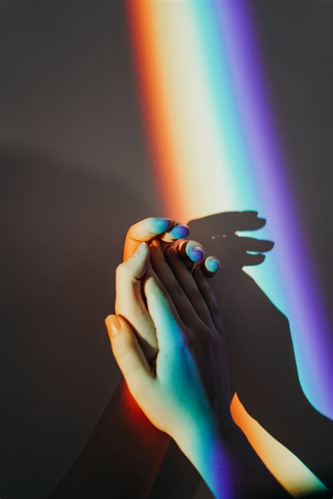 Persons Hands With Rainbow Colors · Free Stock Photo