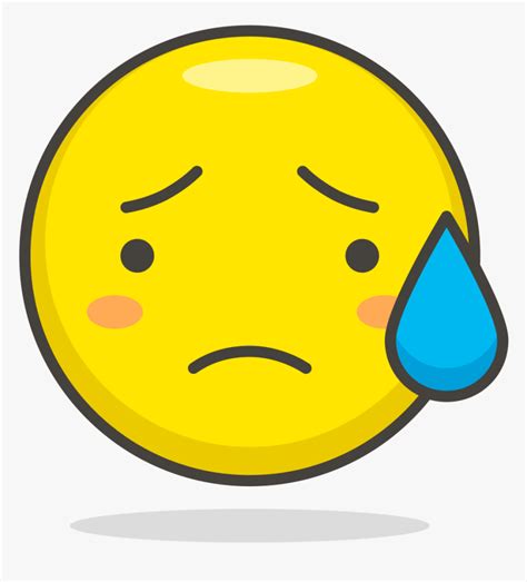 029 Sad But Relieved Face Sad Smiley Face Emoji Hd Png Download