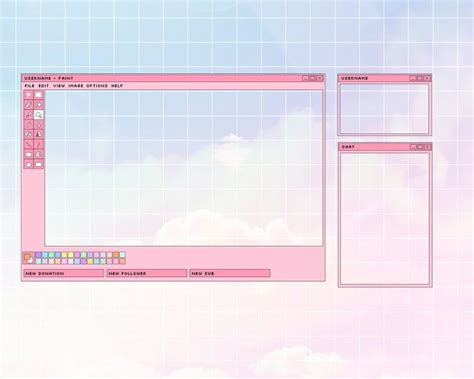 Cute Pink Ms Paint Twitch Overlay Creative Art Stream Etsy Images