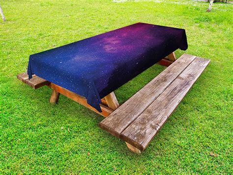 Galaxy Outdoor Tablecloth Pink And Blue Nebula In Starry