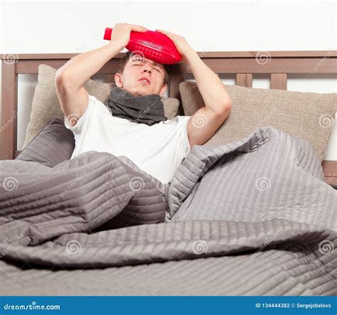 Man Feeling Bad Lying In The Bed And Coughing Stock Photo Image Of