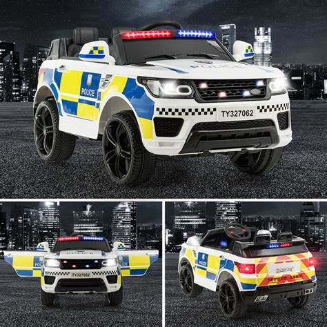 Costway Kids Ride On Car 12v Battery Powered Electric Police Trucks W