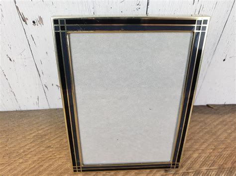 Vintage 80s Brass Picture Frame For 5x7 Image Gold Metal W Etsy