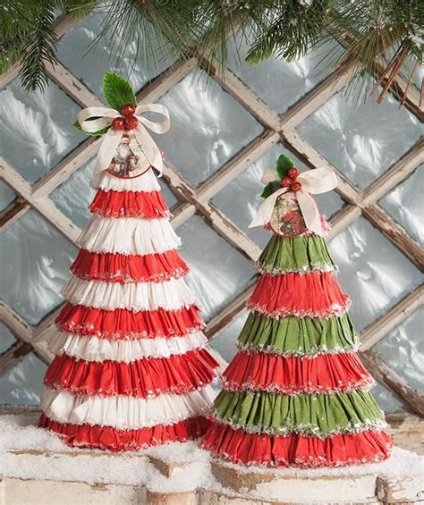 Crepe Paper Christmas Trees Traditional From